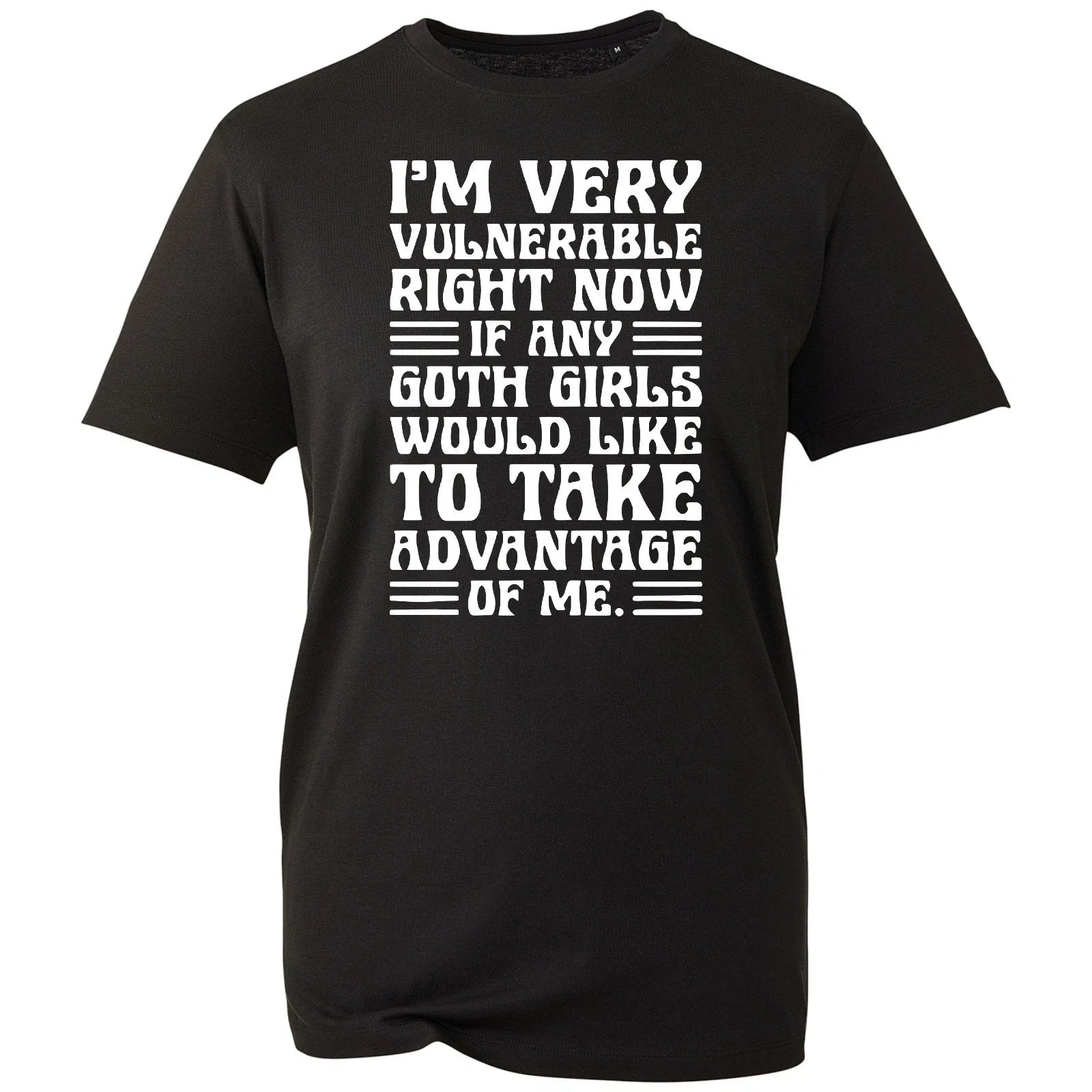 I'm Very Vulnerable T Shirt Mens Emo Alt Goth Aesthetic Slogan Tee Funny Gift Unisex , , , Long Sleeve Tee