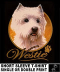 VERY CLASSY COOL WESTIE DOG ART WITH GOLD LETTERING DOG XT705 Unisex , , , Long Sleeve Tee