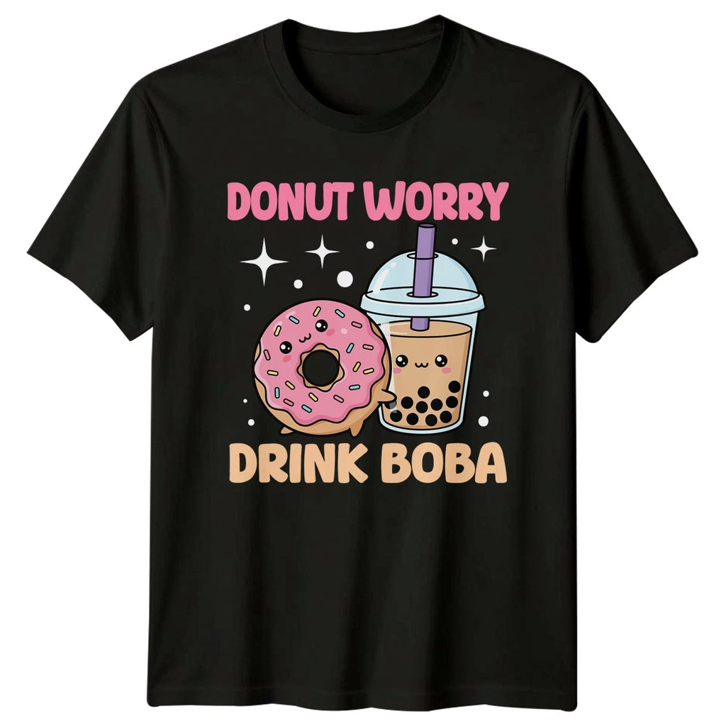 Donut Worry Drink Boba T-Shirt Kawaii Food Food Drink Foodie Gift