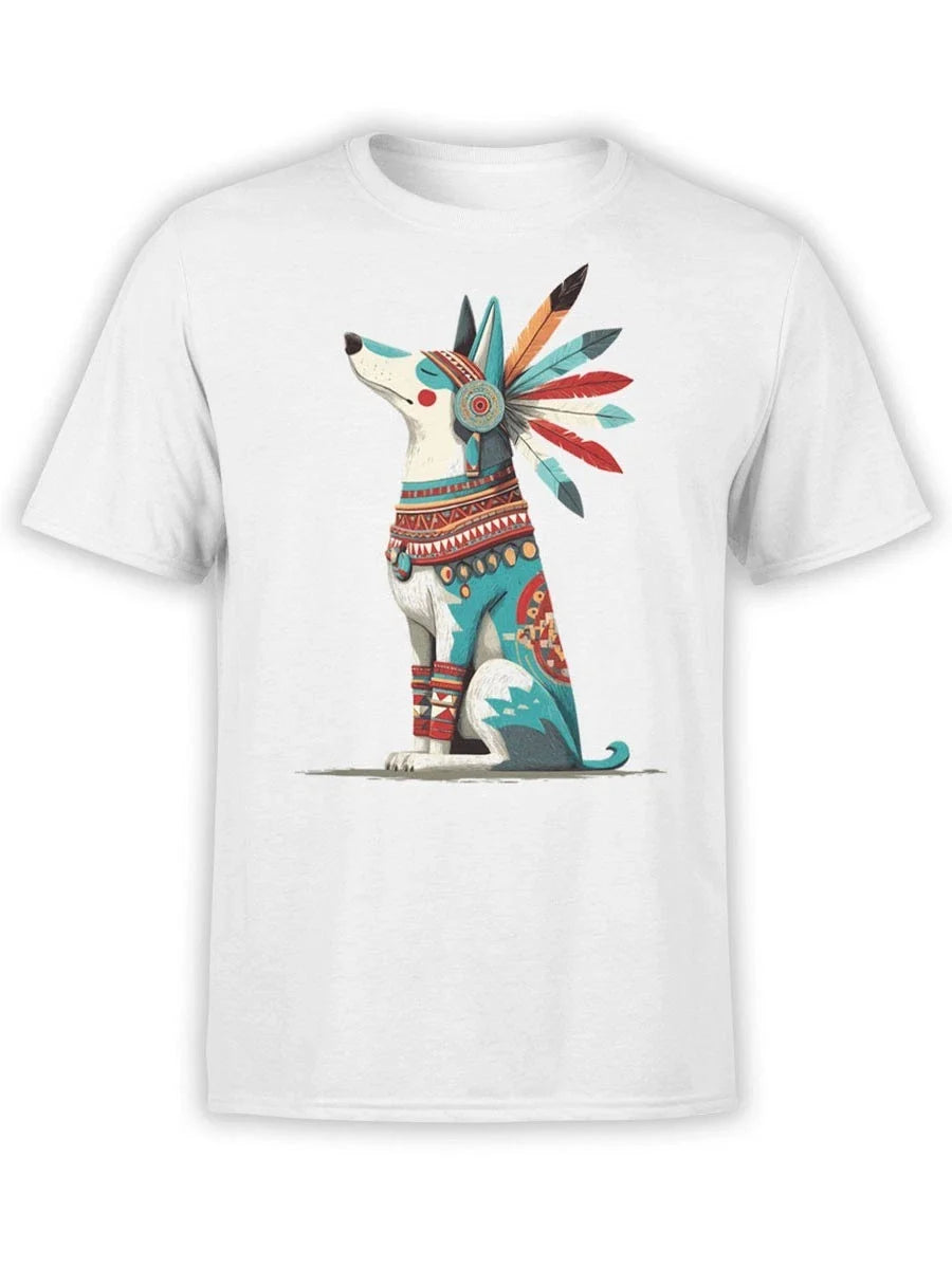 FANTUCCI Spirit Howl | Tribal Dog Design Tee | Unisex Unisex , , , Long Sleeve Tee