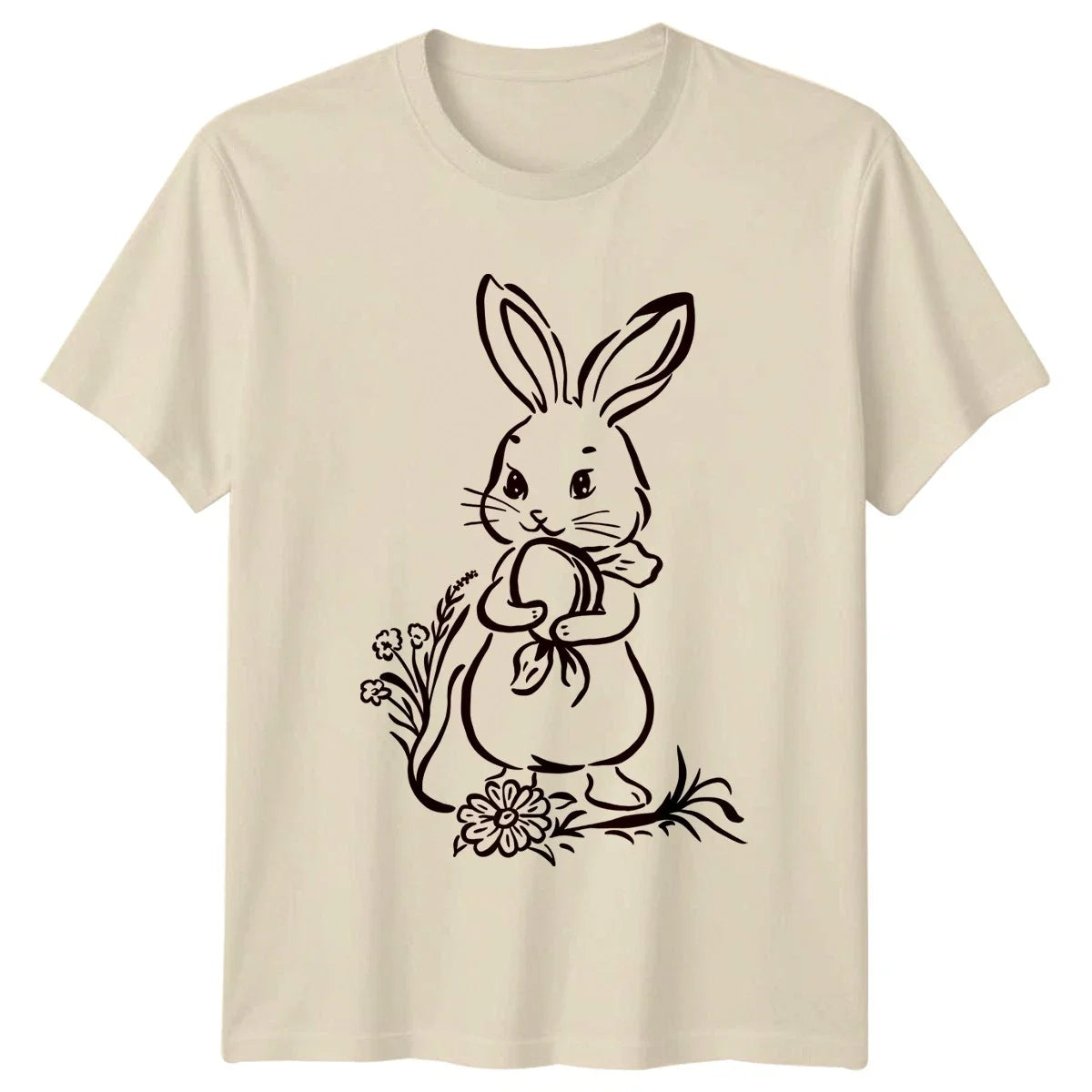 Cute Easter Bunny Holding Decorated Egg Easter For Him And Her Unisex , , , Long Sleeve Tee