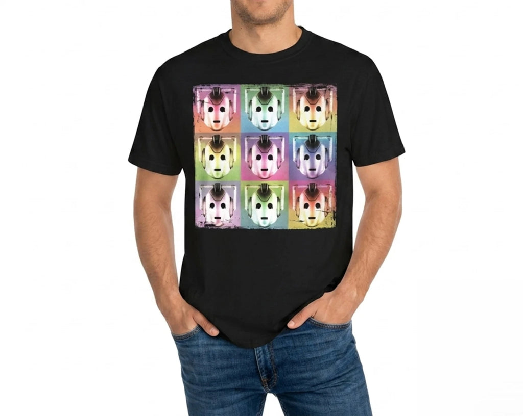Doctor Who Pop Art Cybermen Cybernetic Face Sci Fi Fan Official Men's T-Shirt