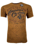 AFFLICTION Men's BROOKLYN Copper/Black Biker Motorcycle Biker S-4XL Unisex , , , Long Sleeve Tee