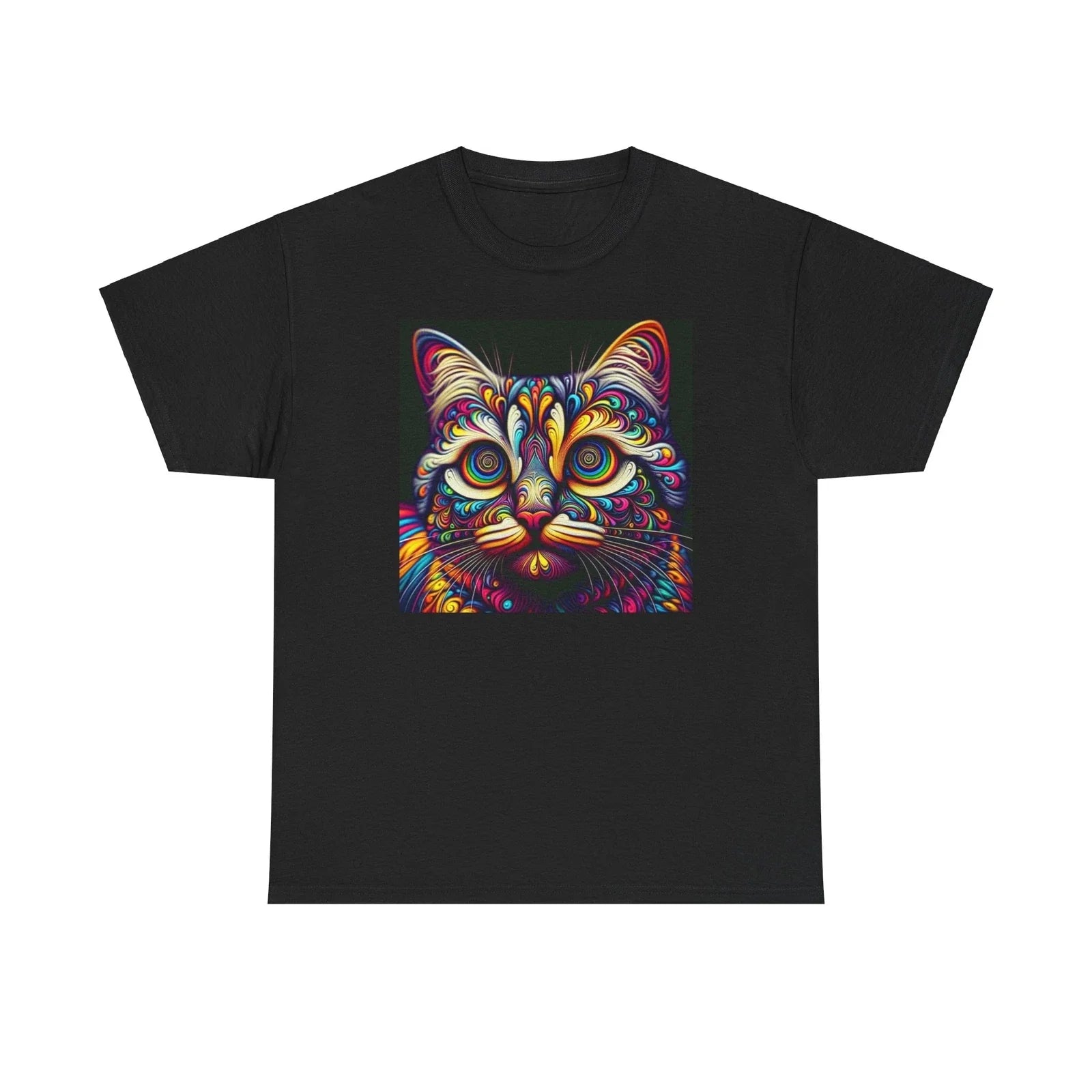 Psychedelic Cat Tee, Dark Grunge, Scene, Punk Aesthetic, Gothic Alt Shirt, D14 Unisex , , , Long Sleeve Tee