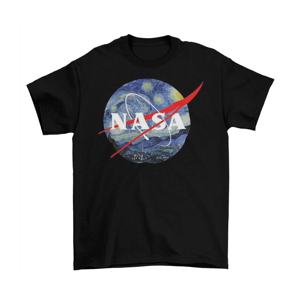 NASA Logo Van Gogh T-Shirt Mens Unisex Cotton Funny Adult Moon Space Astronaut