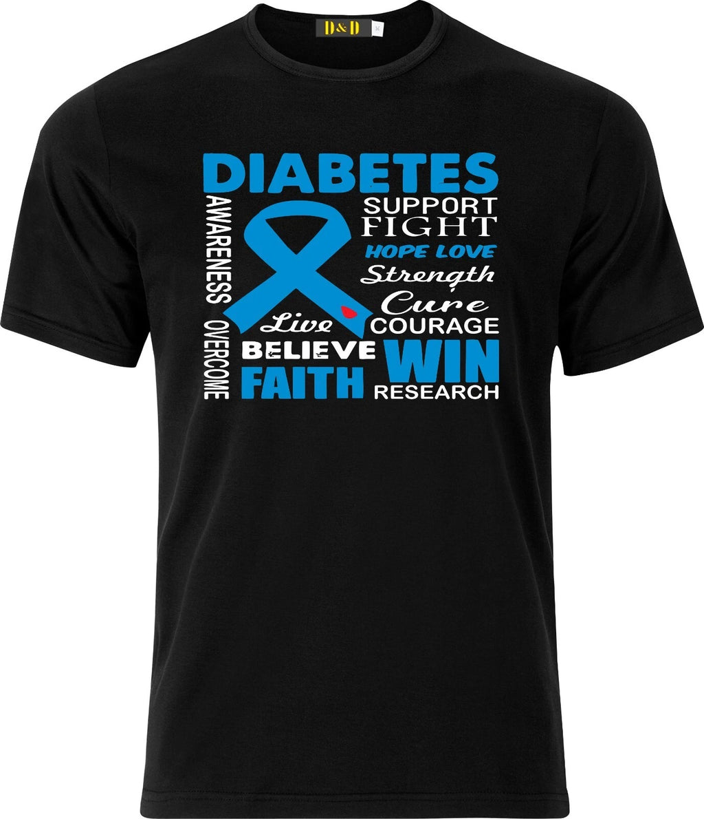 Diabeties Awareness Full Colour D.T.F Cotton T shirt