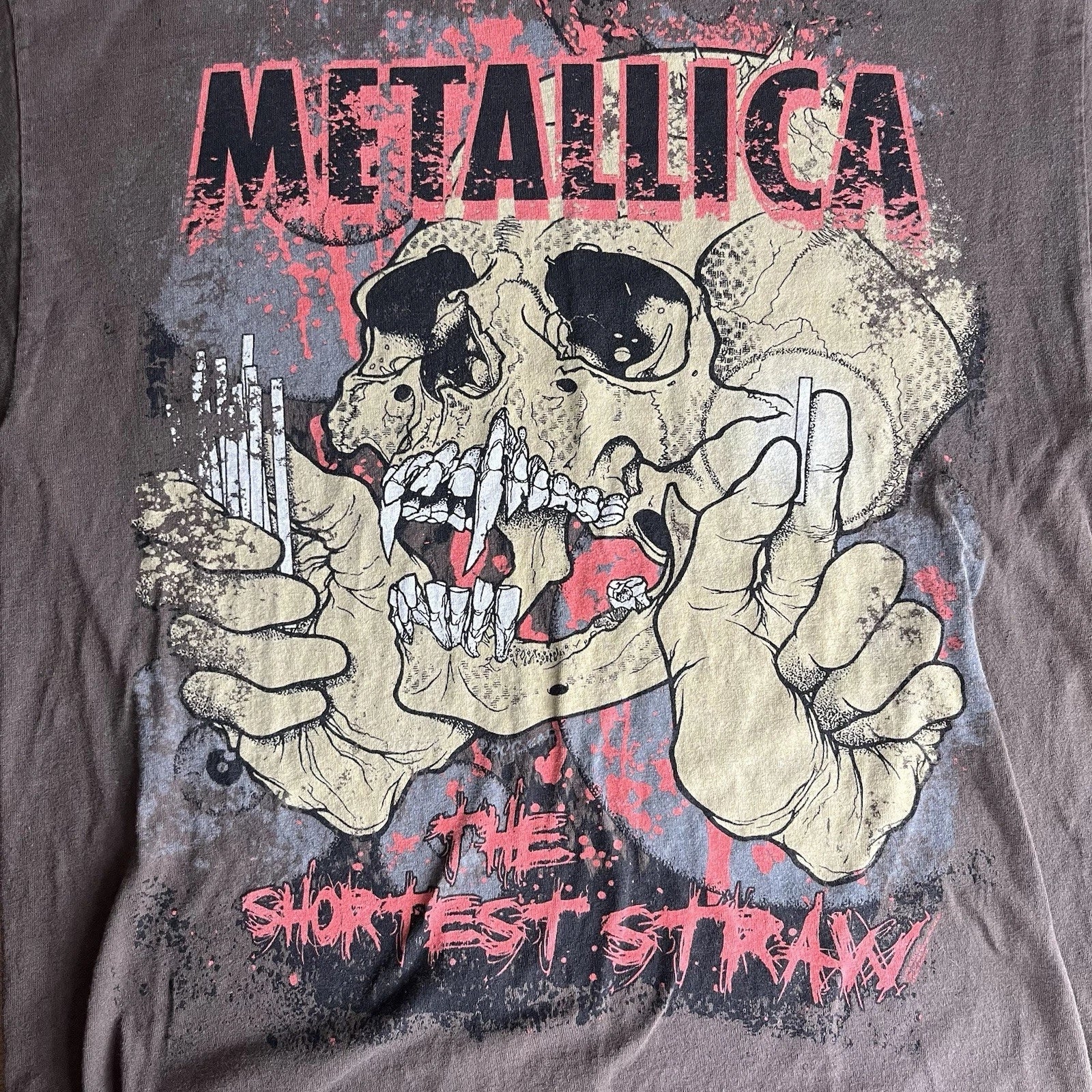 Vtg Y2k Metallica pus Head t shirt Sz L Brown Grail Metal big graphic Unisex , , , Long Sleeve Tee