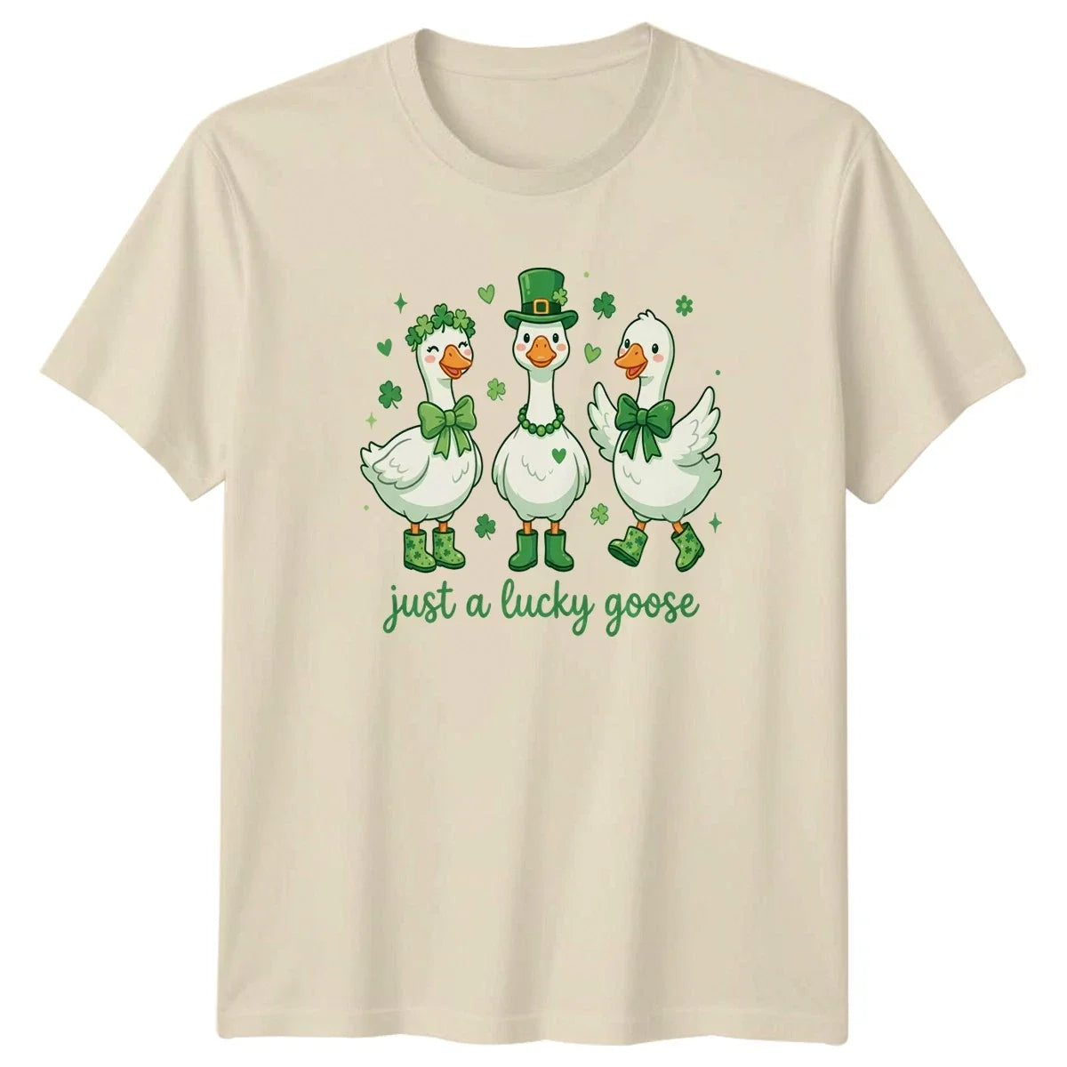 Just A Lucky Goose Cute Animal St Patricks Day Gift For Him And Her Unisex , , , Long Sleeve Tee