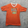 Vintage 70s T Shirt Funny Beer Sparkle Print V Neck USA Large (Fits Like Small)