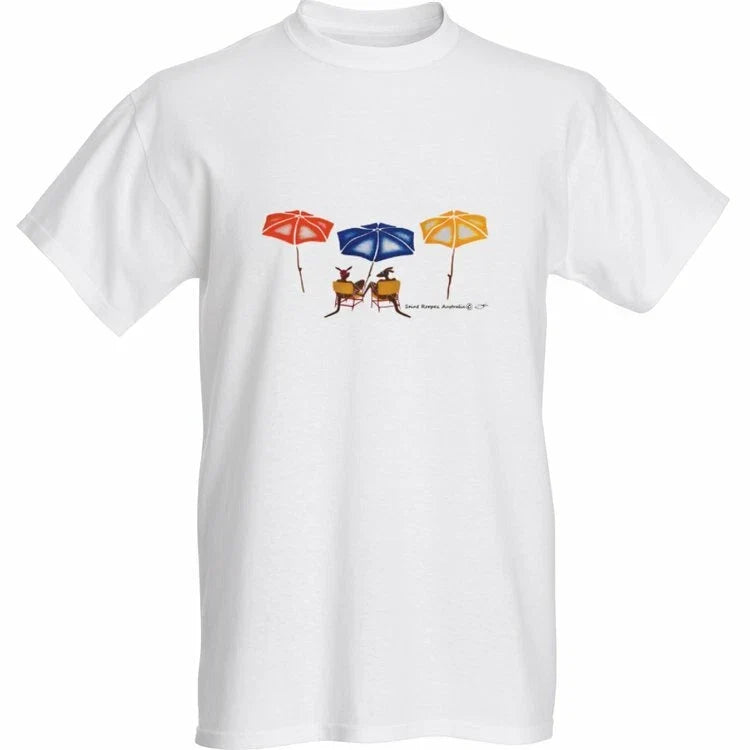 T Shirt Mens, Jens Craetive Design, Kangaroos on Beach Saint Roopez Design Unisex , , , Long Sleeve Tee