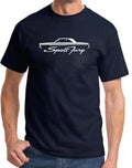 1965 1966 Plymouth Sport Fury Hardtop Outline Design Tshirt NEW COLORS Unisex , , , Long Sleeve Tee