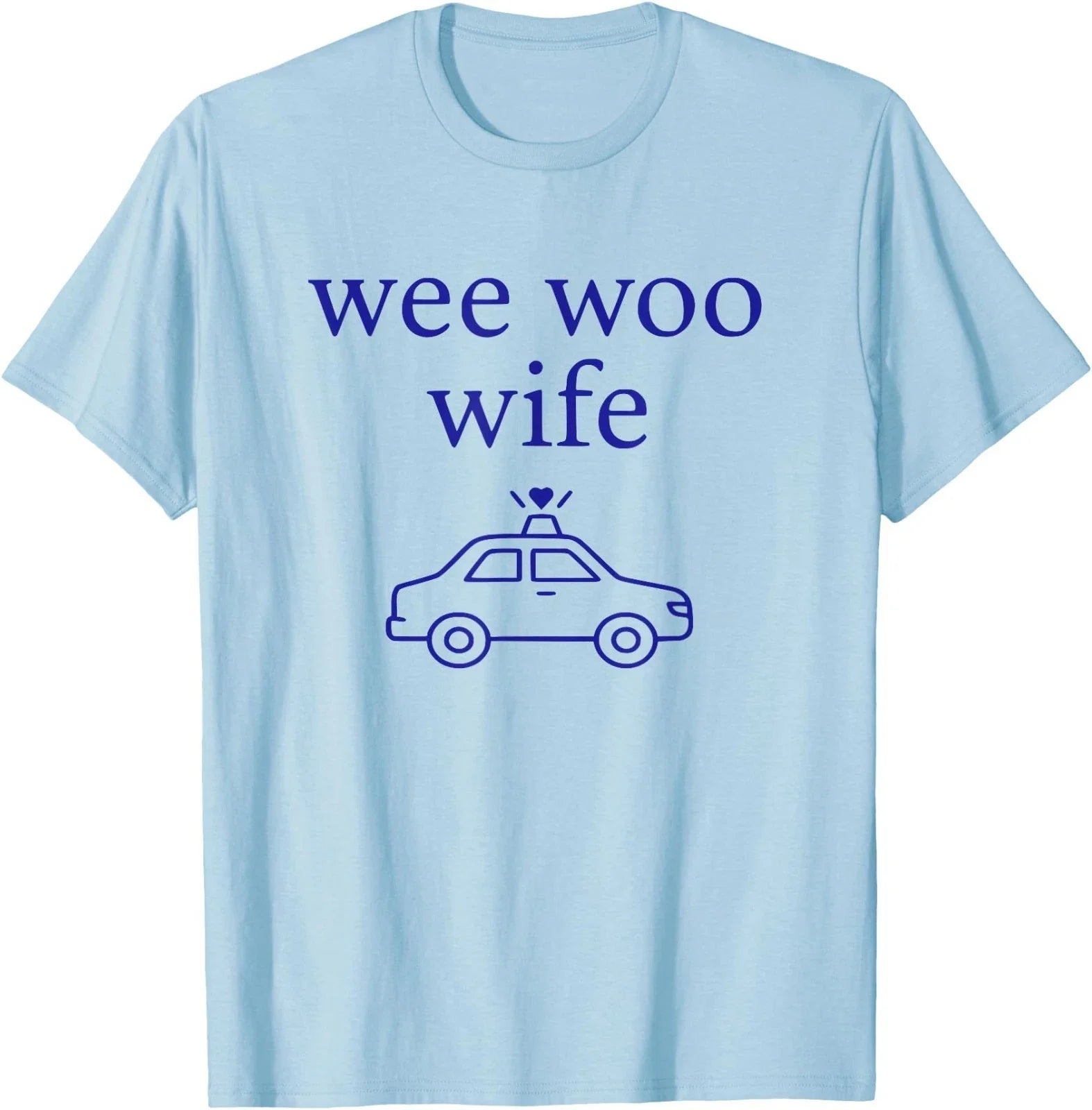 Wee Woo Wife Police Spouse Cute Minimalist Aesthetic Unisex , , , Long Sleeve Tee