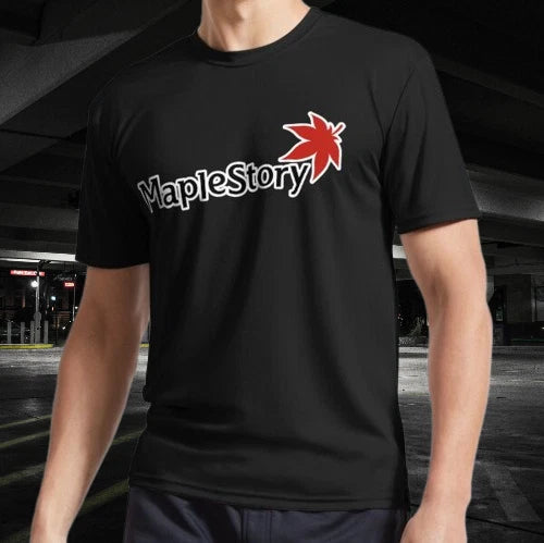 Maplestory Title Logo Active T-Shirt Funny Size S to 5XL