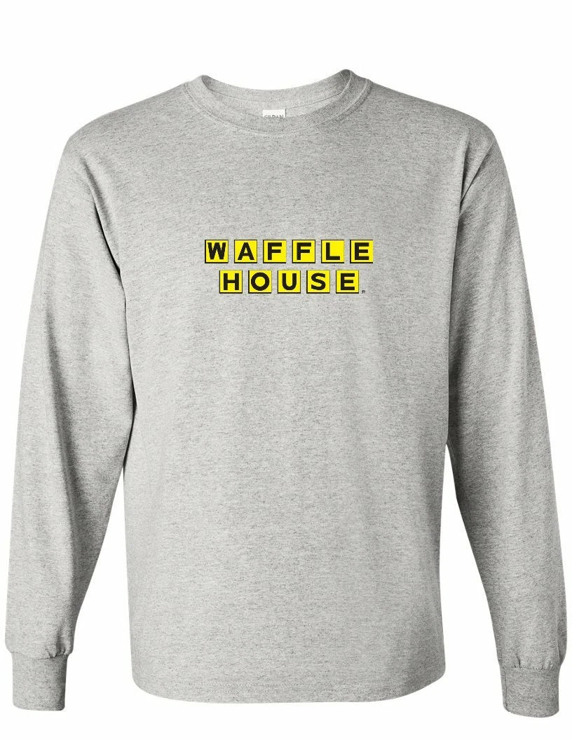 WAFFLE HOUSE Vintage logo Tee Shirt FUNNY Cool Sport Gray Long Sleeve Unisex , , , Long Sleeve Tee
