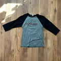 Ansley Wine Merchants Atlanta Raglan Tee Shirt Grey Black 3/4 Sleeve Mens Medium