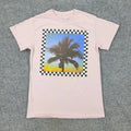 Creative Empire Shirt Men's Small Pink Palm Tree Checkered Graphic Short Sleeve Unisex , , , Long Sleeve Tee