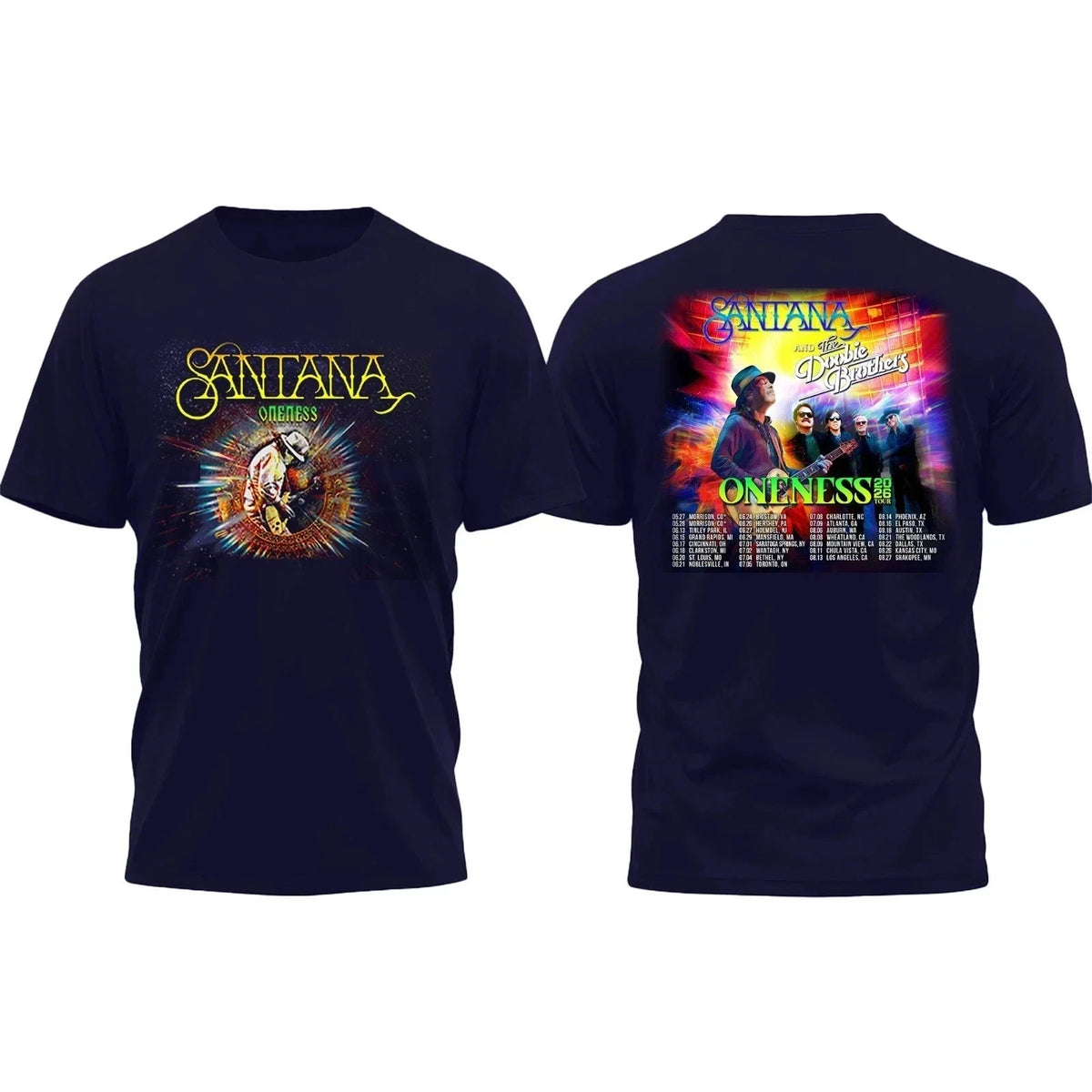 Santana Doobie Brothers Oneness Tour 2026 Tee Unisex T-shirt, Sweatshirt, Hoodie (1)