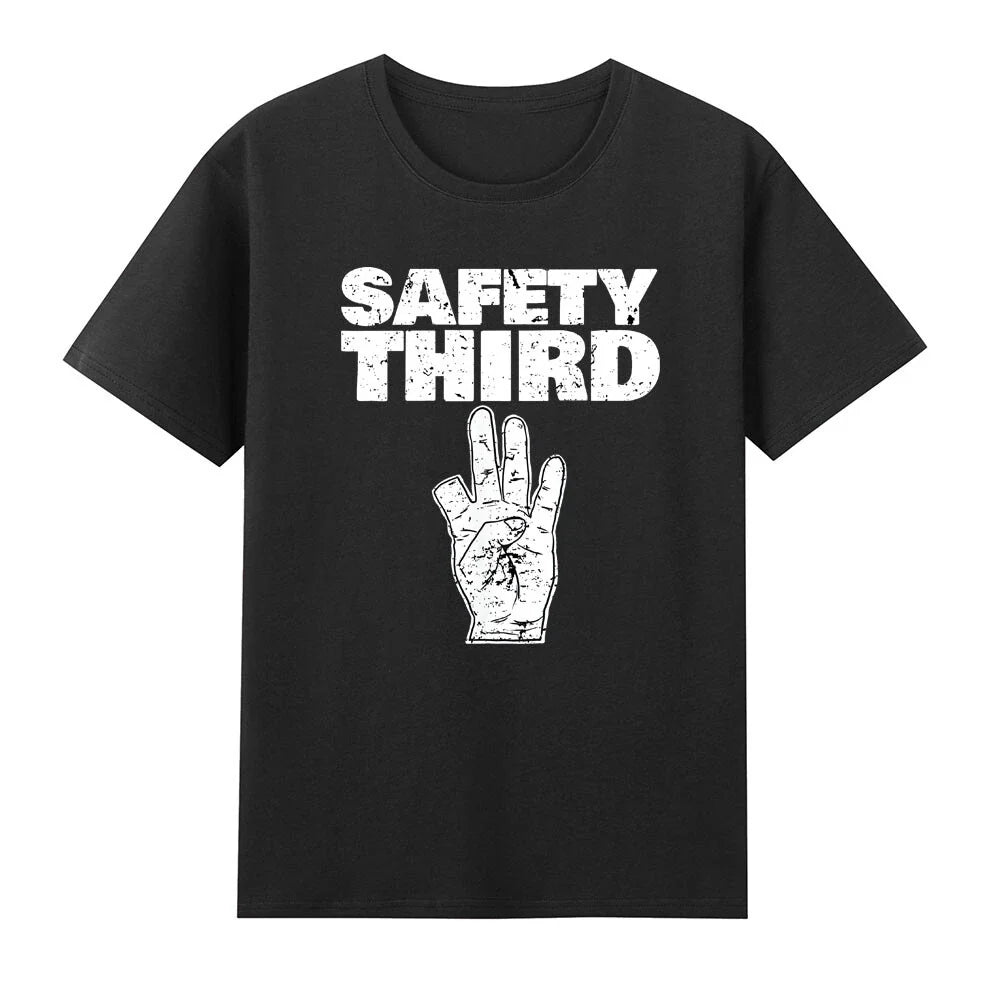 Safety Third Funny Missing Finger Safety Third Graphic Saying Unisex , , , Long Sleeve Tee