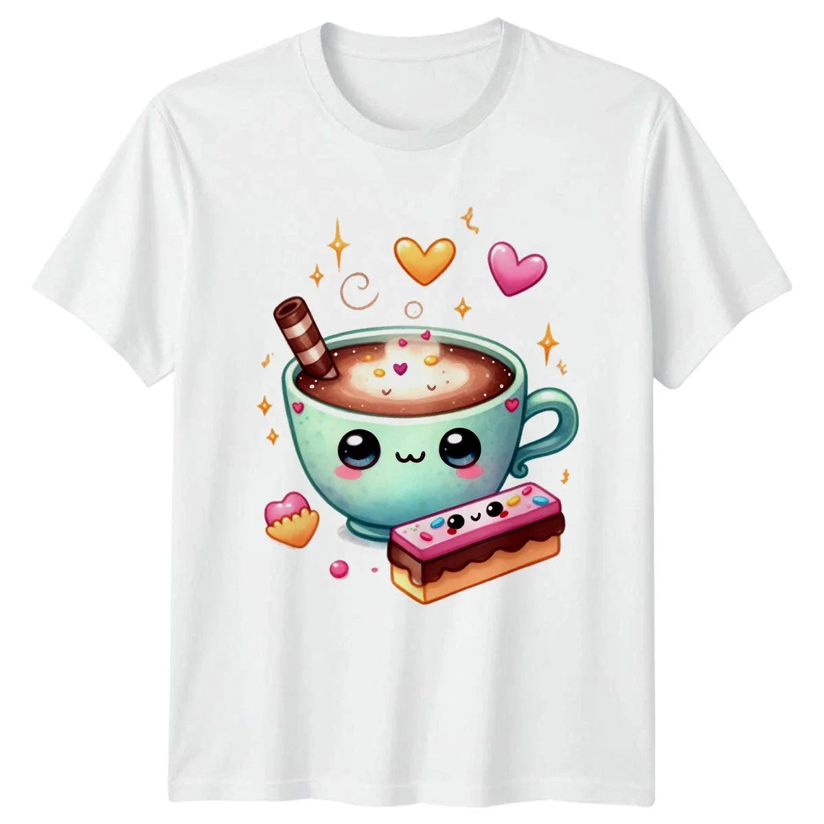 Sweet Kawaii Hot Chocolate Treats Cute Dessert Food Gift For Him And Her Unisex , , , Long Sleeve Tee