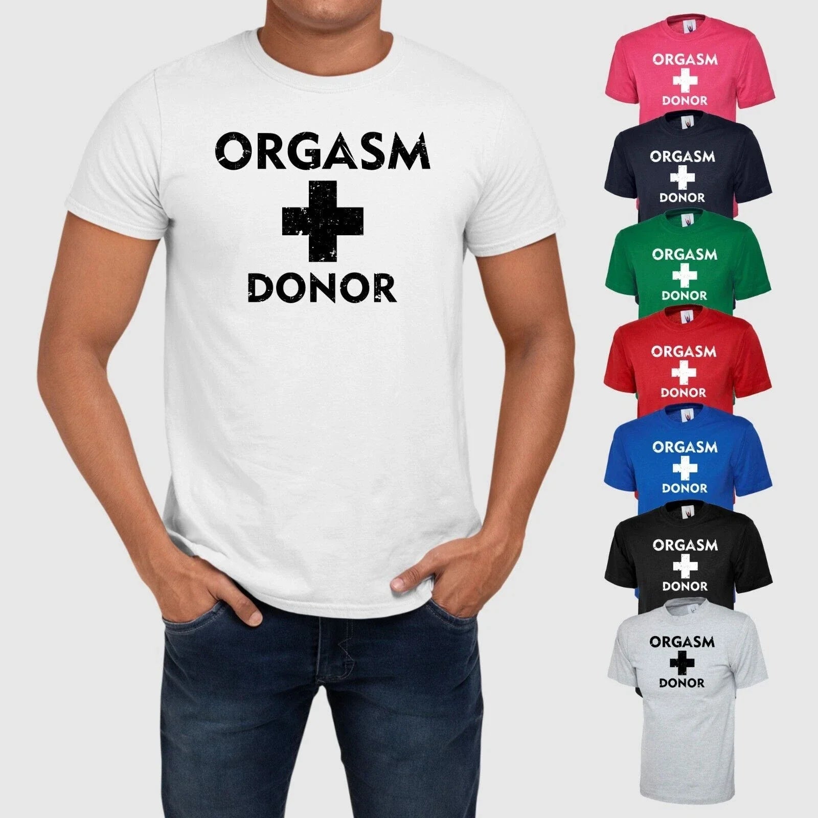Orgasm Donor Unisex Adults Printed T Shirt Perfect For A Night Out Gift Tee Top Unisex , , , Long Sleeve Tee