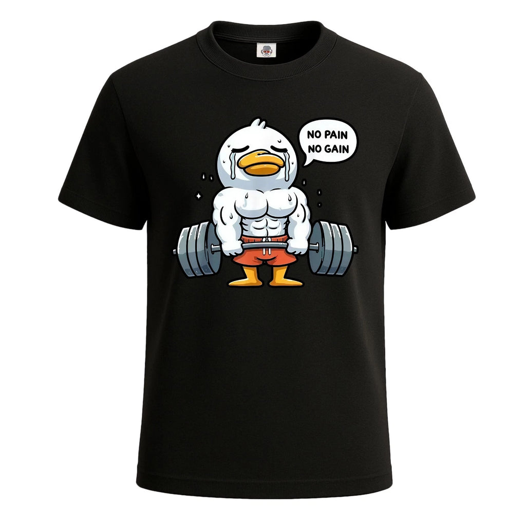 No Pain No Gain Duck Gym Workout & Fitness Mens Tshirt Novelty Funny Top Tee