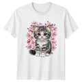 Cute Kitten Sakura Blossom Womens Sakura Cats Birthday Gift For Her Unisex , , , Long Sleeve Tee