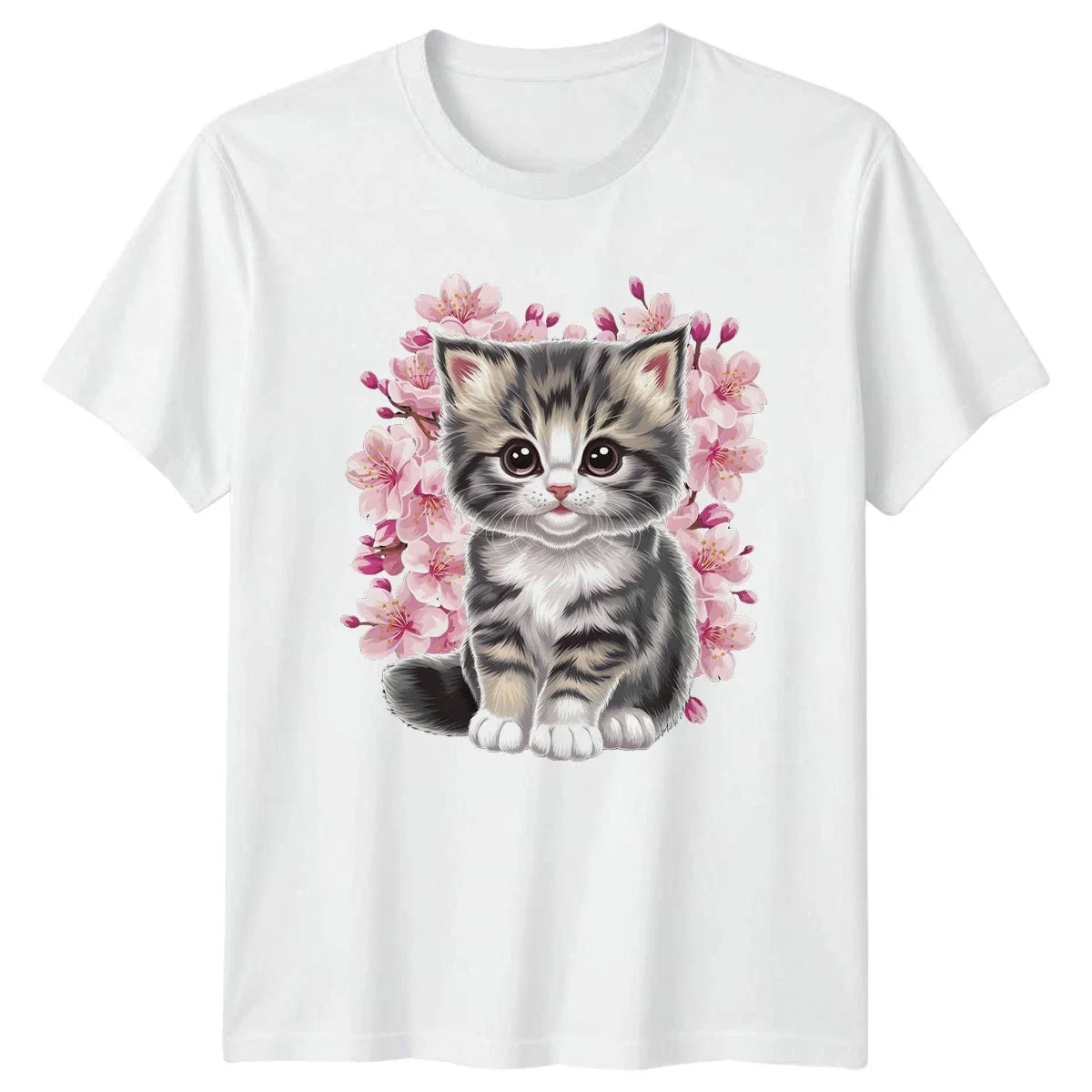 Cute Kitten Sakura Blossom Womens Sakura Cats Birthday Gift For Her Unisex , , , Long Sleeve Tee