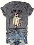 Women's Halloween Boo Jee T shirt All Sizes Ghost Leopard Print Coffee Lover NEW
