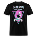 Antisocial Vaporwave Anime Girl Japanese Aesthetic Unisex , , , Long Sleeve Tee