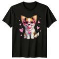 Puppy Heart Sunglasses Dog Animals Graphic Tee Mens Womens Unisex Top Unisex , , , Long Sleeve Tee