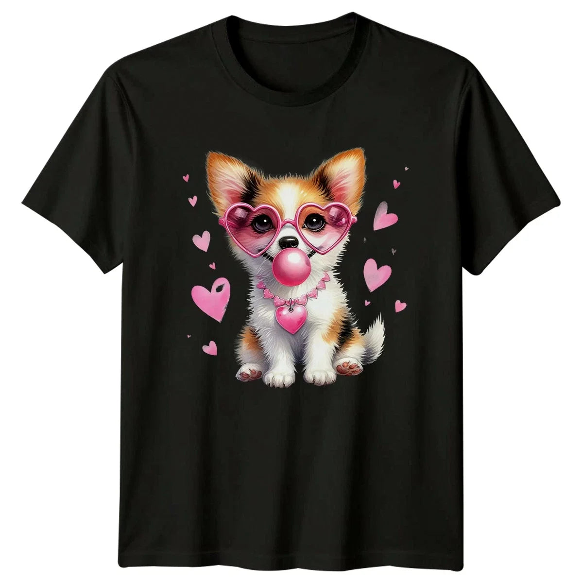 Puppy Heart Sunglasses Dog Animals Graphic Tee Mens Womens Unisex Top Unisex , , , Long Sleeve Tee