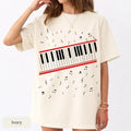 Piano Keys Music Notes Minimal Aesthetic Music Lover Unisex , , , Long Sleeve Tee