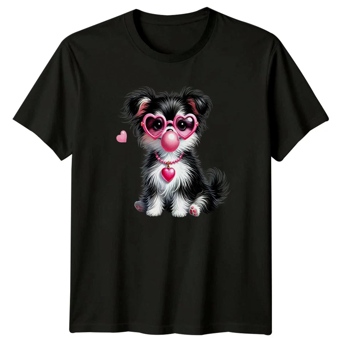 Puppy Dog Heart Sunglasses Dogs Animals Mens Womens Tee Cute Bubblegum Unisex , , , Long Sleeve Tee
