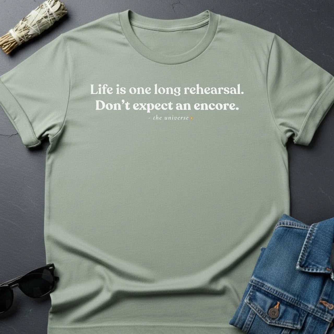 Life Is One Long Rehearsal Minimalist Sarcastic Unisex , , , Long Sleeve Tee