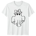 Cute Ghost Bow Halloween Mens Womens Graphic Tee Unisex Top Unisex , , , Long Sleeve Tee