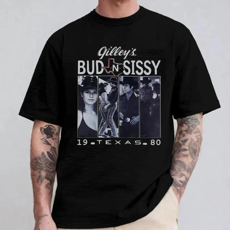 Vintage Urban Cowboy T Shirt Featuring Gilleys Bud and Sissy 1980 Texas Graphic Unisex , , , Long Sleeve Tee