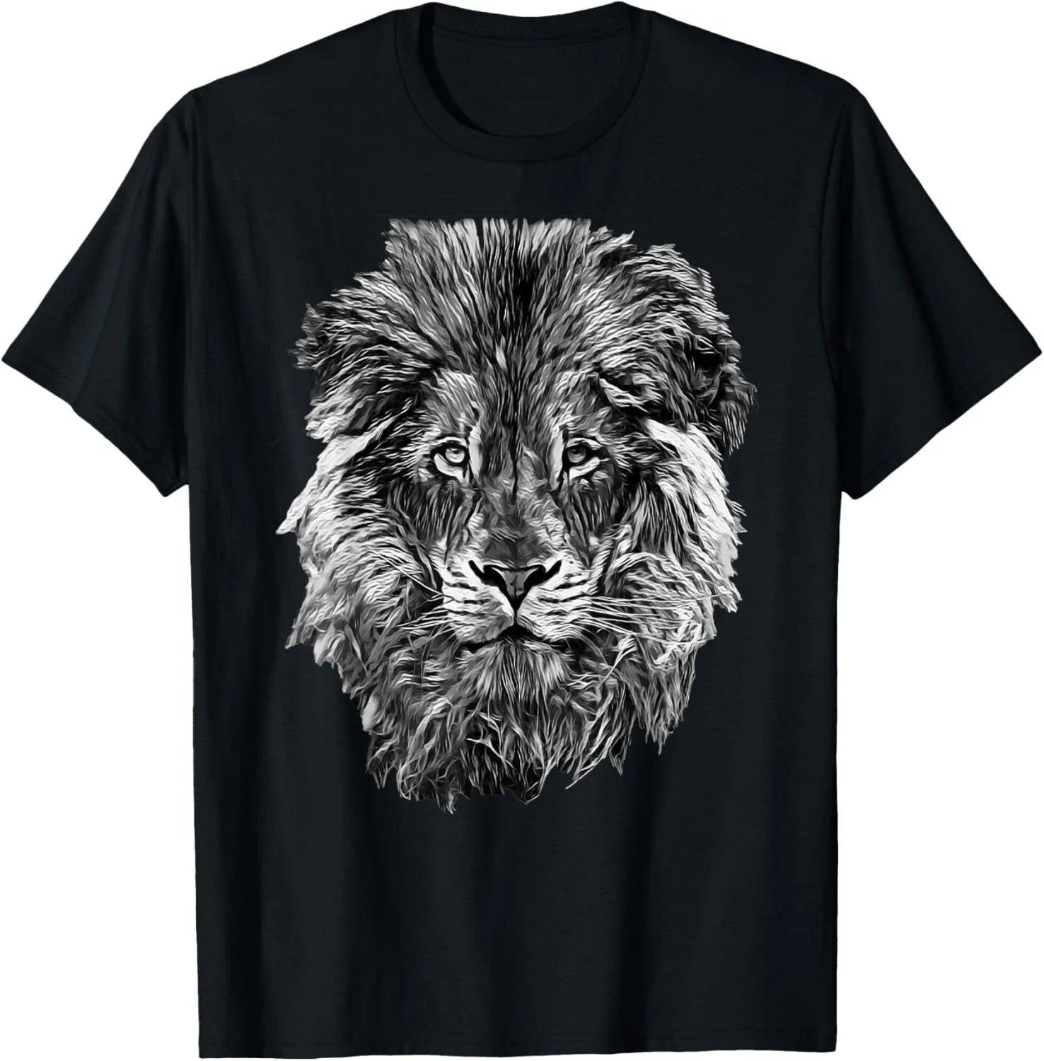 Black And White Lion Head Tee Gift Unisex Unisex , , , Long Sleeve Tee
