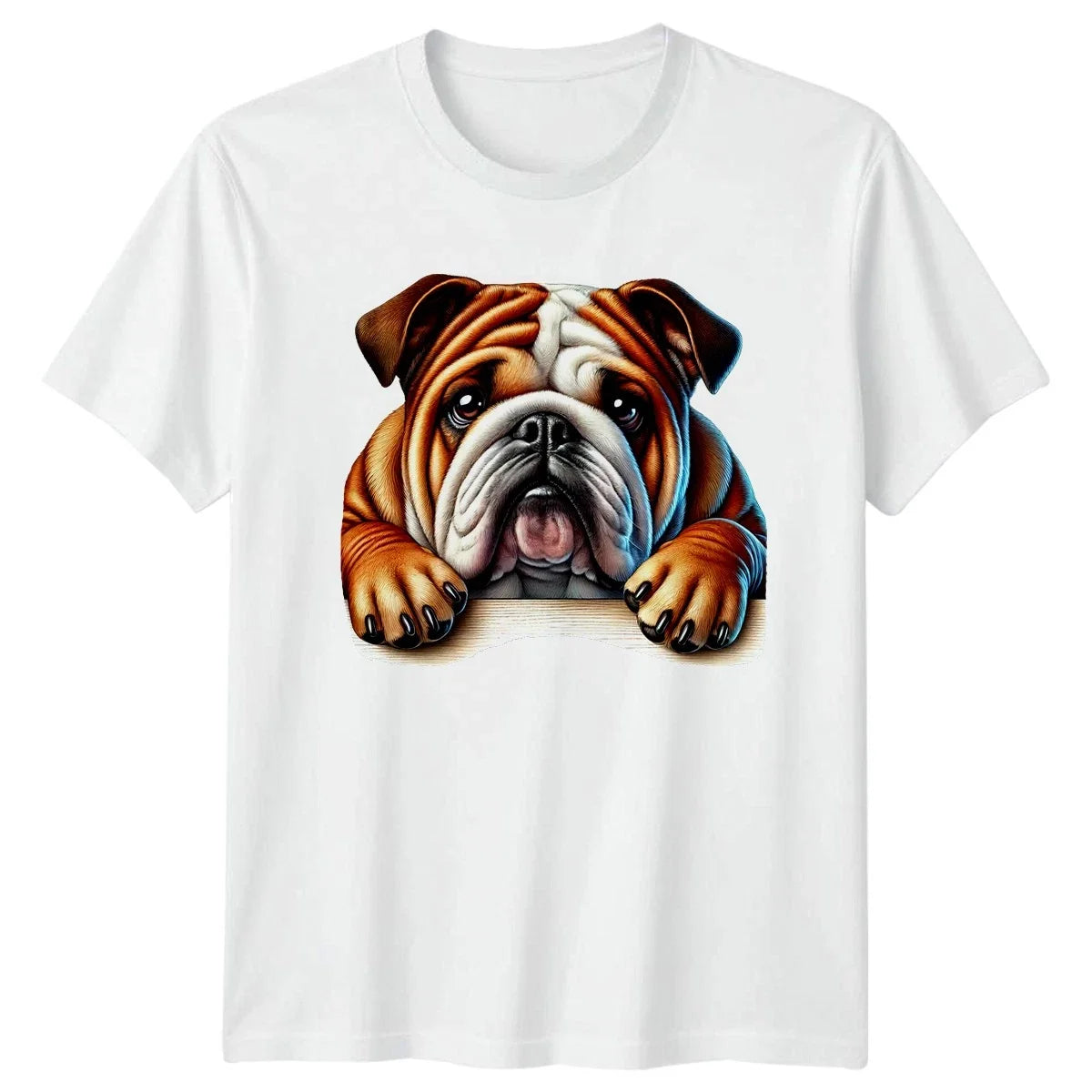 Cute Bulldog Peeking Over Ledge Bulldog Gift For Him And Her Unisex , , , Long Sleeve Tee