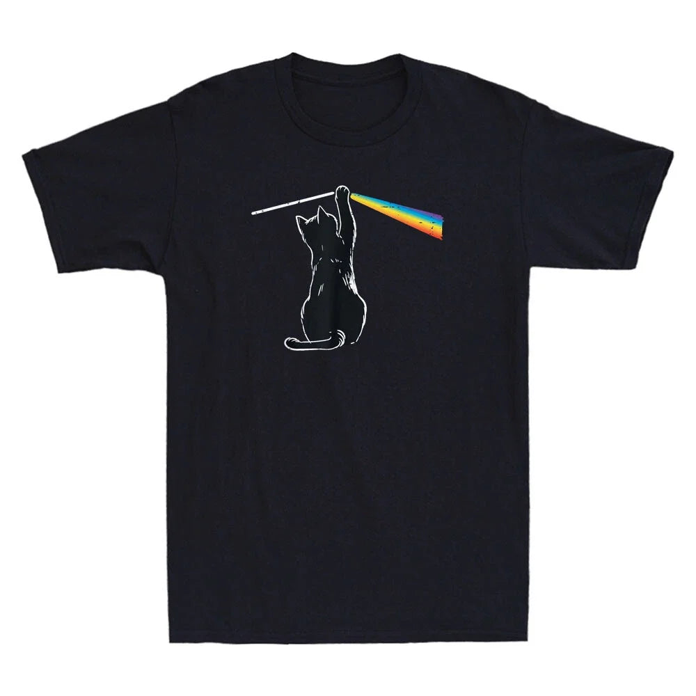 Cat Rainbow Light Cool Prism Science Spectral Funny Graphic Retro Men's Unisex , , , Long Sleeve Tee