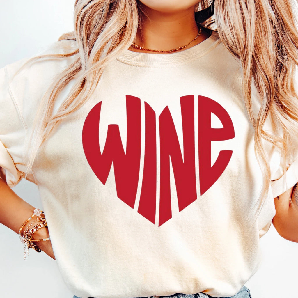 Wine Heart T-shirt, Perfect Gift For Wine Lovers, Wine Night Tee, Drinking Shirt