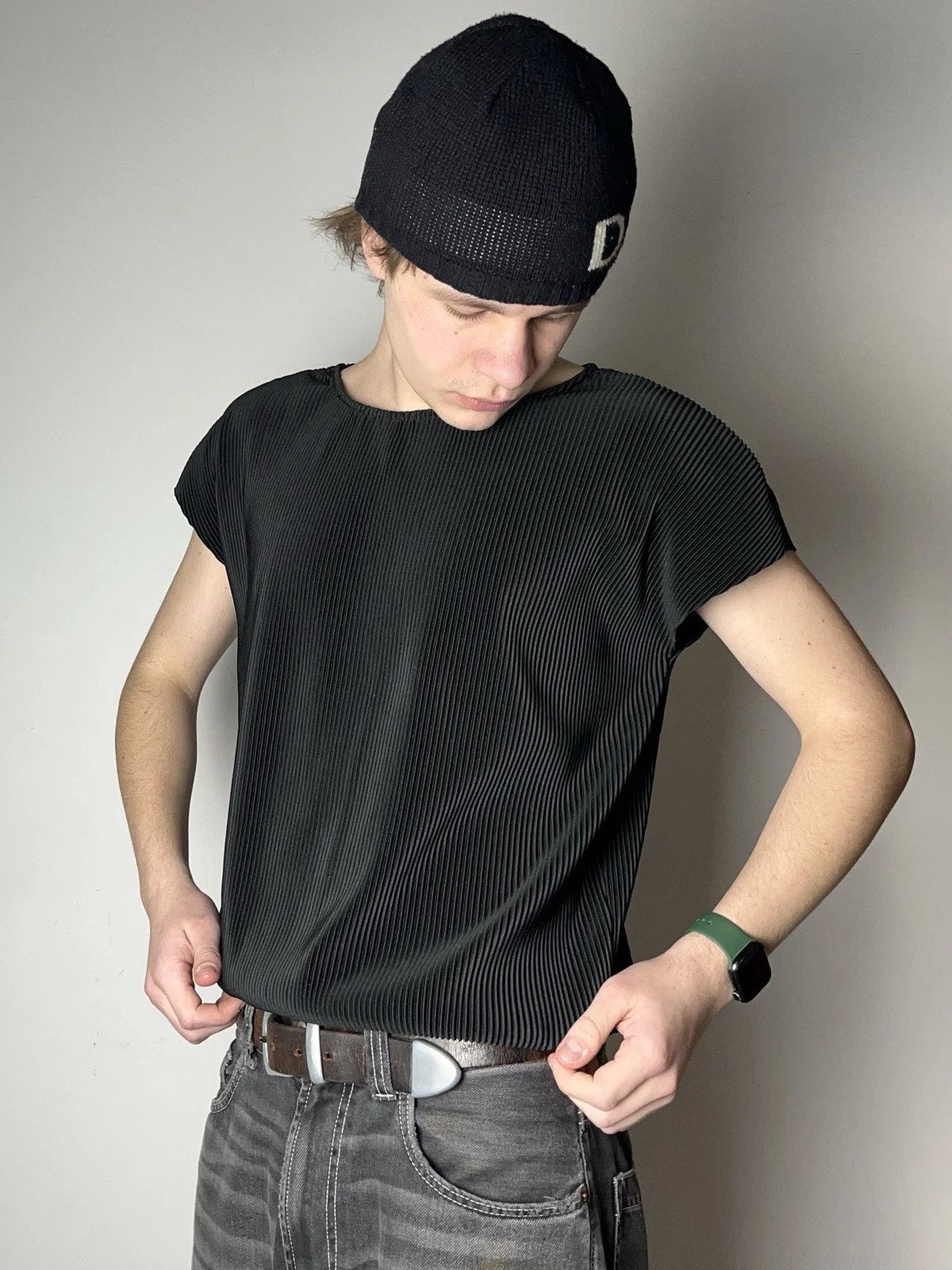 🔥90's Issey Miyake Pleats Please Style Vintage Japan Sleeveless Tank T Shirt Unisex , , , Long Sleeve Tee
