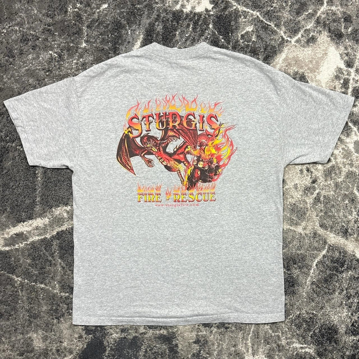 Vintage Sturgis Motorcycle Rally Shirt Mens XL Firefighter Dragon Flame Fire Y2K Unisex , , , Long Sleeve Tee