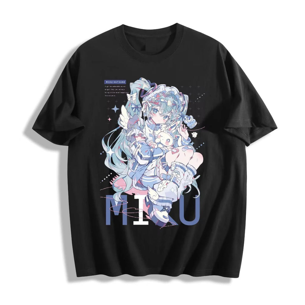 Kawaii Angel Hatsune Miku T-Shirt - Stars Glow Design Unisex Tee