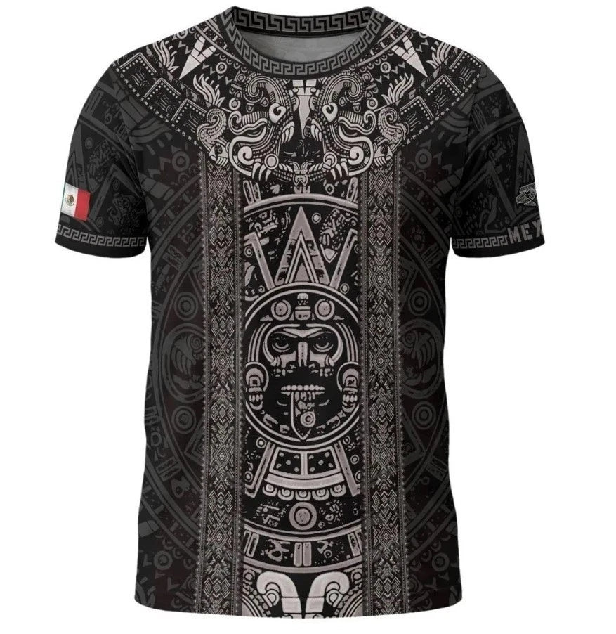 Mexican Aztec T-Shirt 2025, Mexican Clothes Men, Mexico National Flag Shirt for