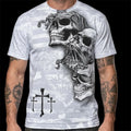 Rare MMA ELITE White Black Skulls Cross Short Sleeve Y2K MENS 2XL NWT Unisex , , , Long Sleeve Tee