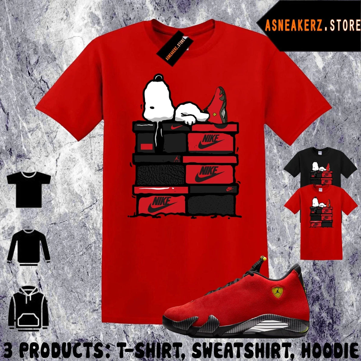 Shirt To Match AJ 14 Ferrari 2025 Sneaker Matching Tee Sneakerhead S Dog Unisex , , , Long Sleeve Tee