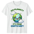 Go Planet! It's Your Earth Day! Cute Earth Cartoon Unisex , , , Long Sleeve Tee