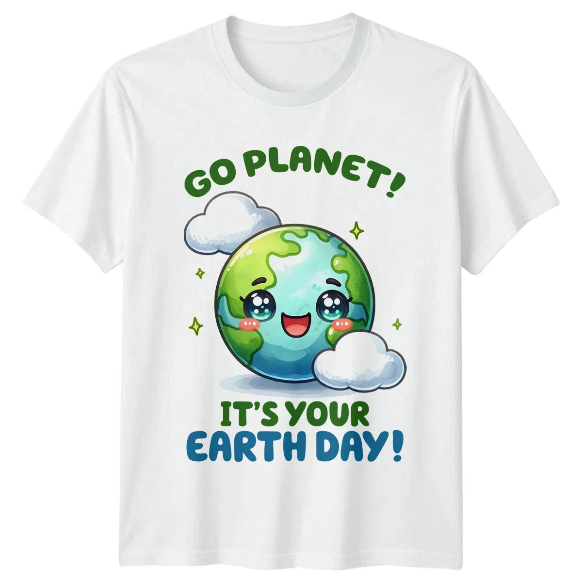 Go Planet! It's Your Earth Day! Cute Earth Cartoon Unisex , , , Long Sleeve Tee