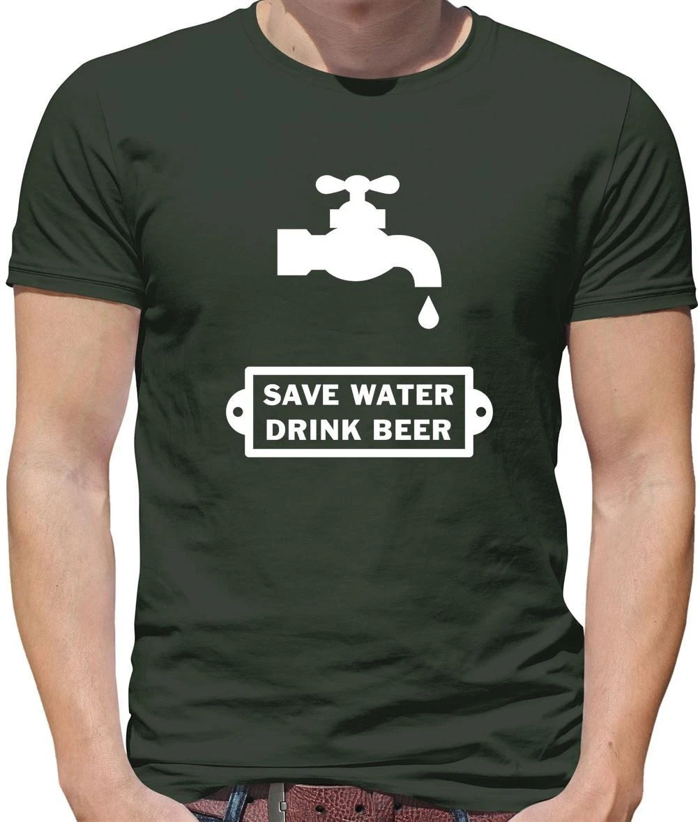 Save Water Drink Beer - Mens T-Shirt - Lager Ale Funny Pub Drinking Beers
