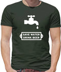 Save Water Drink Beer - Mens T-Shirt - Lager Ale Funny Pub Drinking Beers